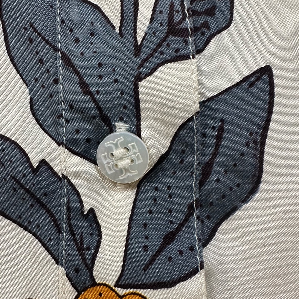 Tory Burch Silk Button Down Orange Wonderland Vin… - image 6